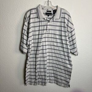 De‎ Notte DeNotte Men's Polo Shirt Light Tan Size XT Tall Cotton Stripes